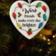 thumbnail image 1 of Decoraciones navideñas, adornos navideños, corazón de cristal marino con forma de corazón, decoración de la amistad, recuerdo de la amistad, adorno de corazón de la amistad para el árbol de Navidad, a, 1 of 5