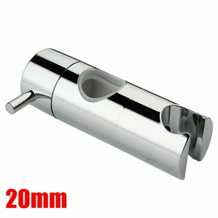 

Adjustable Shower Head Holder for Slide Bar 19-25MM Chrome Rail Head Bracket Bathroom Slider Riser Clamp 20MM