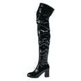 thumbnail image 1 of WEAIXIMIUNG Bottes en Caoutchouc Femmes Bottes pour Femmes à Bout Rond Bottes en Cuir à la Mode pour l'Automne et l'Hiver Mode Polyvalentes Bottes Longueur Genou, 1 of 9