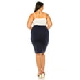 thumbnail image 3 of Women's Plus Size Solid Pencil Skirt with Banded Waist - Stretchy, 3 of 6