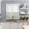 thumbnail image 6 of Flower Floral Kitchen Curtains Sets for Windows 36 Inch Length, Blue Pink Daisy Botanical Countryside Rod Pocket Window Treatments Tier Curtains and Valances Set for Bedroom/Bathroom, 6 of 6