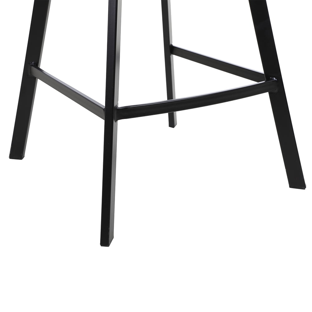 Kepooman 2 Pieces 35.8"H Wrought Iron Bar Stool,Industrial PU Leather Armless Counter Chairs - Dark Brown