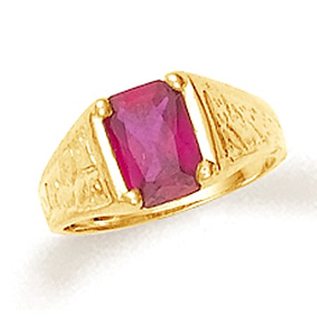 GOLD BABY BOY RING WITH RUBY CZ : 1