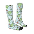 thumbnail image 3 of Vsdgher Cute Floral Frog Print Thigh High Socks Extra Long Stretchy Sock Women Over Knee High Opaque Stocking Daily Wear, 3 of 5