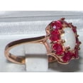 thumbnail image 3 of LBG British Made 14k Rose Gold Natural Opal & Ruby Womens Promise Ring - 33 size options - Size 9.5, 3 of 5