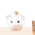thumbnail image 6 of perfk Glass Pig Piggy Bank Money Saving Jar Cute Piggy Bank for Entrance Bar Decor Pink round mouth, 6 of 9