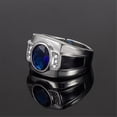 thumbnail image 3 of Anillos para mujer, regalos para mujer, anillo de diamantes azules abiertos con incrustaciones de cristal azul para hombre, estilo europeo y de moda., 3 of 5