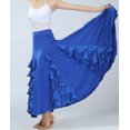 thumbnail image 4 of Flamenco Paso Doble Ballroom Smooth Dancing Skirts for Women Sale Blue, 4 of 4