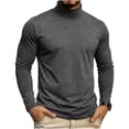 thumbnail image 2 of Sevevn Men’s Turtleneck Long Sleeve Shirt Casual Slim Fit Pullover Lightweight Stretch Mock Neck Thermal Top Basic Undershirt for Business Daily Wear Outfit Dark Gray XL, 2 of 9