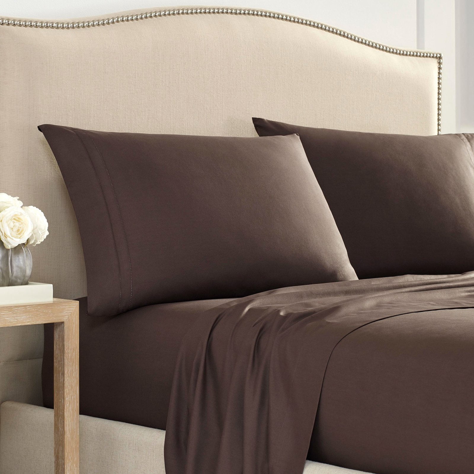 Martex 2000 Series Hemstitched Pillowcase Pair, King, Khaki
