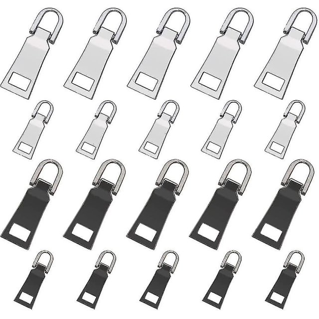 20 Pcs Zipper Pull Tabs Replacement Heavy Duty Zip Fixer Zipper Tags Repair Pull Tab DMJ