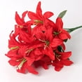 thumbnail image 1 of Lirio artificial 10 cabezas Lirio falso Flor artificial Decoración del banquete de boda Ramo Hogar Hotel Oficina Jardín Artesanía Decoración de arte Rojo brillar Juguete, 1 of 4