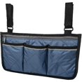 thumbnail image 1 of BR Bolsas laterales reflectantes azules para reposabrazos de silla de ruedas: almacenamiento conveniente para el hogar, el exterior y el carrito de bebé, 1 of 3
