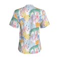 thumbnail image 3 of Uemuo Zebra Colourful Printed Women's Classic V-Neck T-Shirt - Soft, Breathable, Moisture-Wicking, Perfect for Casual, Office, Travel, and Everyday Wear-3X-Large, 3 of 5