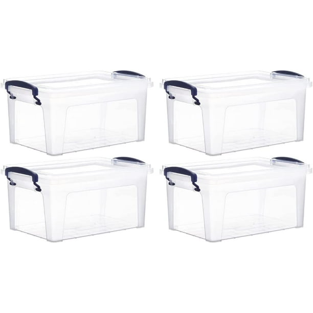 Superio Clear Plastic Storage Bins with Lids, 3 Quart (2 Pack