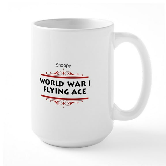 CafePress - Flying Ace Dodging Bullets Large Mug - 15 oz Ceramic Large White Novelty Mug