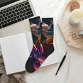 thumbnail image 6 of KLL Colorful Abstract Wave Motion Print Cool Socks Men's Women's Crew Socks Funny Crazy Novelty Stockings, 6 of 7