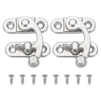 Uxcell Wooden Box Hasp Latch Vintage Lock Clasp Swing Arm Right Latch Hook Hasp with Screw Silver 32x28mm