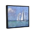 thumbnail image 3 of Stupell Industries Sailboats Drifting Vivid Blue Sky Painting Jet Black Floating Framed Canvas Print Wall Art, Design by Nina Blue, 3 of 6