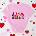 thumbnail image 2 of Virmaxy Women's Valentines Day Short Sleeve Shirt Funny Gnomes Graphic Tops Shirt Casual Fashion Soild Short Sleeve Tunic Tops Spring Summer Trendy Comfy Pullover Shirt Pink 2XL, 2 of 6