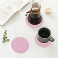 thumbnail image 6 of Btomtd 6pc Round Woven Placemats Non Slip Antiscald Gauze Western Restaurant Insulating Mats with Storage Household, Pink, 6 of 6