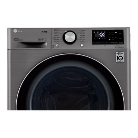 LG - 2.4 Cu. Ft. Compact Smart Front Load Washer with Built-In Intelligence - Graphite steel