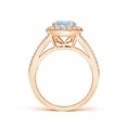 thumbnail image 2 of ANGARA Natural Round 1.12 ct Aquamarine Split Shank Ring with Diamond Halo in 14K Rose Gold for Women (Size-7mm) | March Birthstone, Anniversary, Jewelry Gift for Women | Natural Aquamarine Ring, 2 of 9