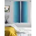 thumbnail image 3 of Grey and Teal Blue Gradient Sheer Curtains 2 Panels Set Minimalist Ombre Modern Art Sheer Window Curtains Light Filtering Rod Pocket Voile Drapes for Bedroom Living Room 52"x63", 3 of 8