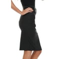 thumbnail image 3 of Sakkas Petite High Waist Shirred Stretch Pencil Skirt with Wide Belt - Charcoal - Large, 3 of 4