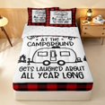 thumbnail image 2 of Erosebridal Happy Camping Camper Zipper Full Size Comforter Sets with Fitted Sheet and 2 Pillowcases, Black Red Plaid Zipper Bedding Set, Reversible, 2 of 7