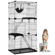 Best Cat Cages - Bestpet 3 Tier Cat Cage, Hammock, Black, 67"H Review 