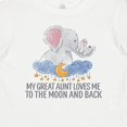 thumbnail image 4 of Inktastic My Great Aunt Loves Me to the Moon and Back Elephants Boys or Girls Baby T-Shirt, 4 of 5