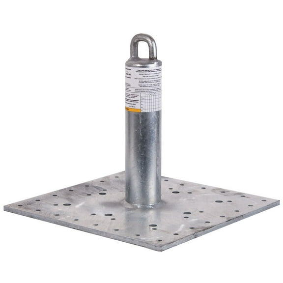 Qualcraft Industries CB-12 Roof Anchor, 130 - 310 lb, 16 in L x 16 in W, Steel, Galvanized, Silver