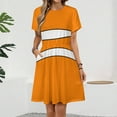 thumbnail image 2 of Clownfish Pattern Orange White Women's Dress Short Sleeve Summer Sundress Summer Women Clothes, 2 of 7