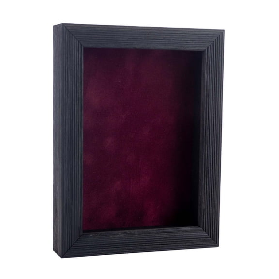 11x14 Shadow Box Frame Barnwood Black Wood | With a 1" Usable Display Depth | Includes a Dark Berry