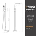 thumbnail image 2 of Boyel Living 1-Handle Freestanding Tub Faucet Bathtub Filler with Handheld Shower Head in Brushed Nickel, 2 of 7