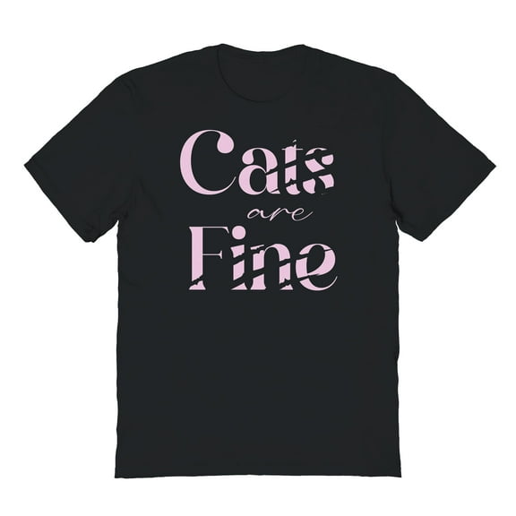 Cats Are Fine Humor Graphic Black Men's Cotton T-Shirt