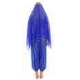 thumbnail image 3 of vastwit Womens Belly Dance Costume Crop Top Chiffon Harem Pants with Hip Scarf Headscarf Sets Royal Blue One Size, 3 of 7