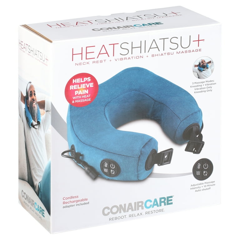 ConairCare HeatShiatsu+ Neck Rest with Vibration, Heat and Shiatsu Massage