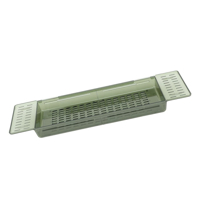 Bathtub Tray, PET Material 56.5cm to 80cm Length Extendable Bath Shelf with Draining Design, Waterproof Bath Tub Tray, Large Capacity Bathtub Tray Table for Bathroom