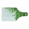 thumbnail image 1 of Bamboo Print Cutting Board, Modern Image of Fresh Bamboo Stems Leaves with Colors Exotic Nature Themed, Tempered Glass Cutting and Serving Board, Wine Bottle Shape, Green White, by Ambesonne, 1 of 1