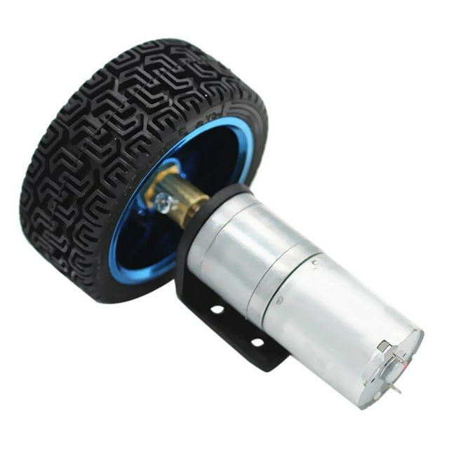Youkk Moteur Électrique de Réducteur de Boîte de Vitesses d'Argent 25GA370 avec la Roue 12V 12RPM 12V 58RPM
