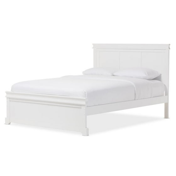 Baxton Studio Amber Colonial Revival Style White Solid Wood Queen Baxton Studio Amber Colonial Revival Style White Solid Wood Queen Size Platform Bed Com