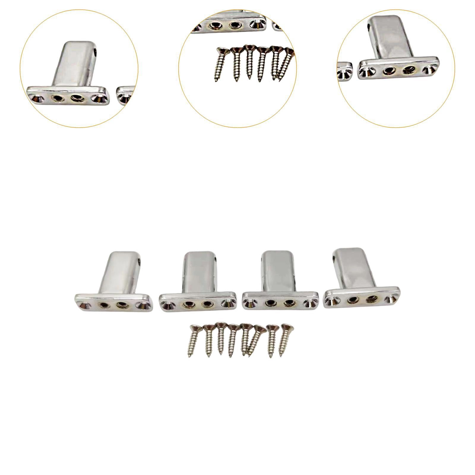 JWQFBC 4 String Electric Guitar Nut Locking Bridge with Mounting Screw for DIY Projects Gray