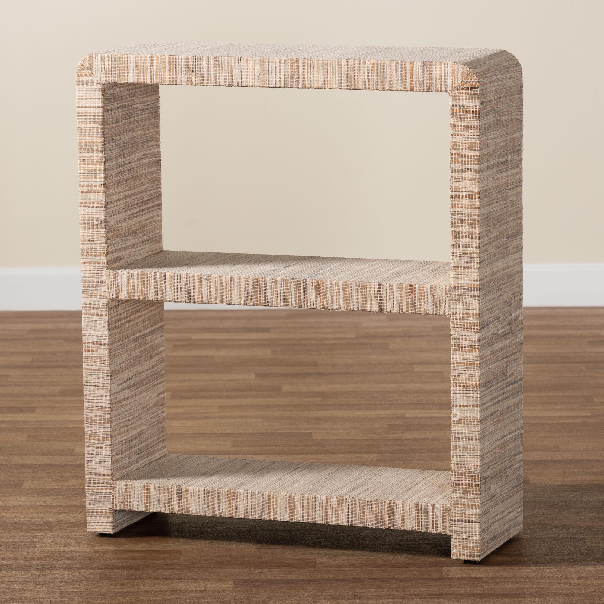 bali & pari Lucy Boho Bookshelf, 2-Shelf, Natural