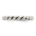thumbnail image 4 of Sterling Silver Antiqued Twisted 3mm Women's Ring, 4 of 5