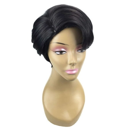 High-temperature Synthetic Fiber Temperament Vintage Synthetic Stright Wigs for Women Ombre Short Wig Natural Hairpiece