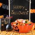 thumbnail image 2 of Shisuyan 1 Pc Halloween Elements Fruit Plate Pumpkin Lamp Pattern Salad Bowl (Orange), 2 of 8