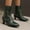 Green, variant on Women's Ankle Boot Pointed Tip Kitten Low Heel Closed Pointed Booties Side Zipper Winter Dress Shoes