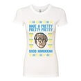 thumbnail image 2 of Wild Bobby, Have a Pretty Pretty Pretty Good Hanukkah Curb Larry, Hanukkah, Women Slim Fit Junior Tee, White, Large, 2 of 4